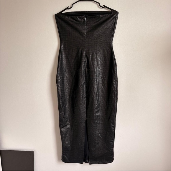 Naked Wardrobe Strapless Black Midi Dress - Picture 3 of 7